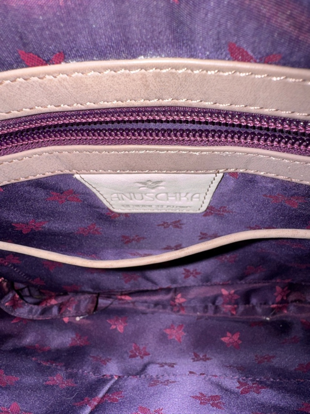 Anuschka Leather Shoulder Crossbody Bag with Hand Painted Panther & Floral Art - Picture 10 of 15
